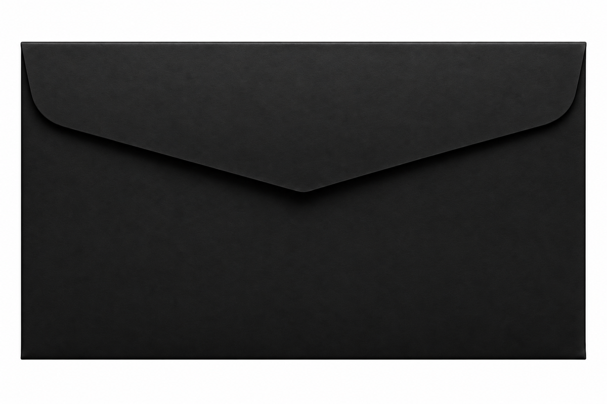Pack 6 Sobres De Papel Negro Para Tarjetas O Invitaciones 13x18 Cm