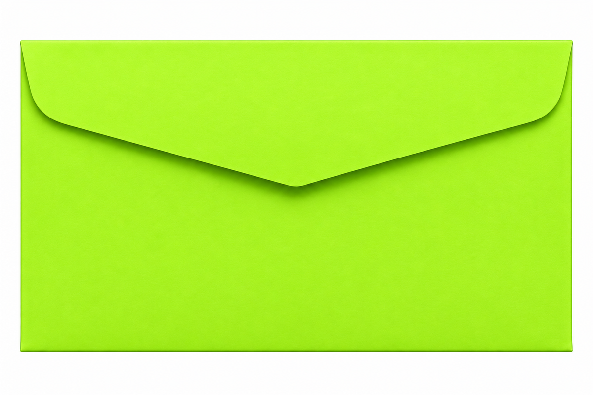 Pack 6 Sobres De Papel Verde Para Tarjetas O Invitaciones 13x18 Cm