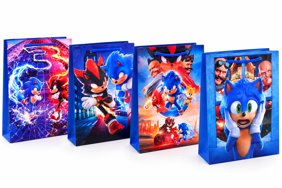 Bolsas De Cumpleaños Sonic Pack De 12 Unidades