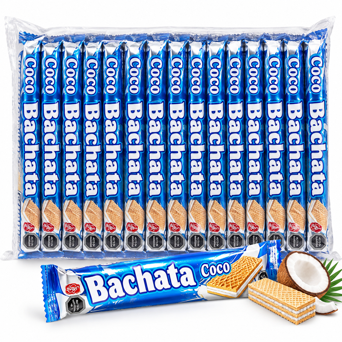 Galletas Bachata Coco Wafer Rellenas Pack 20 Unidades
