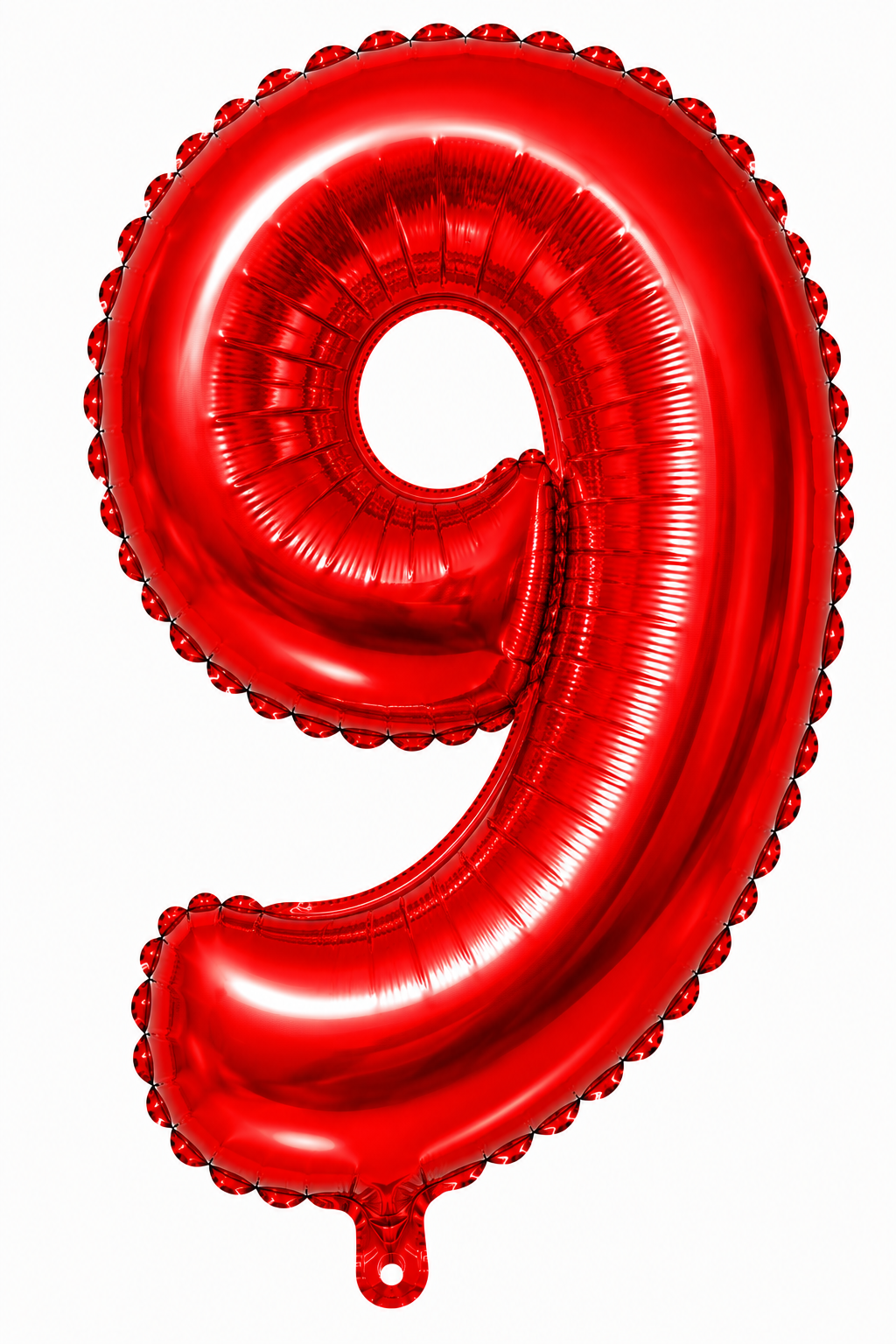 Globo Metálico Número 9 Rojo 81 Cm