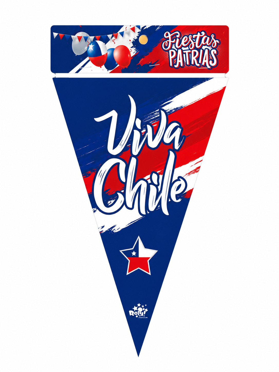 Banderín Decorativo Fiestas Patrias Viva Chile Cotillón