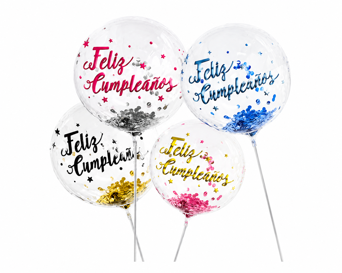X 1 Globo Burbuja Feliz Cumpleaños Confeti Decoración