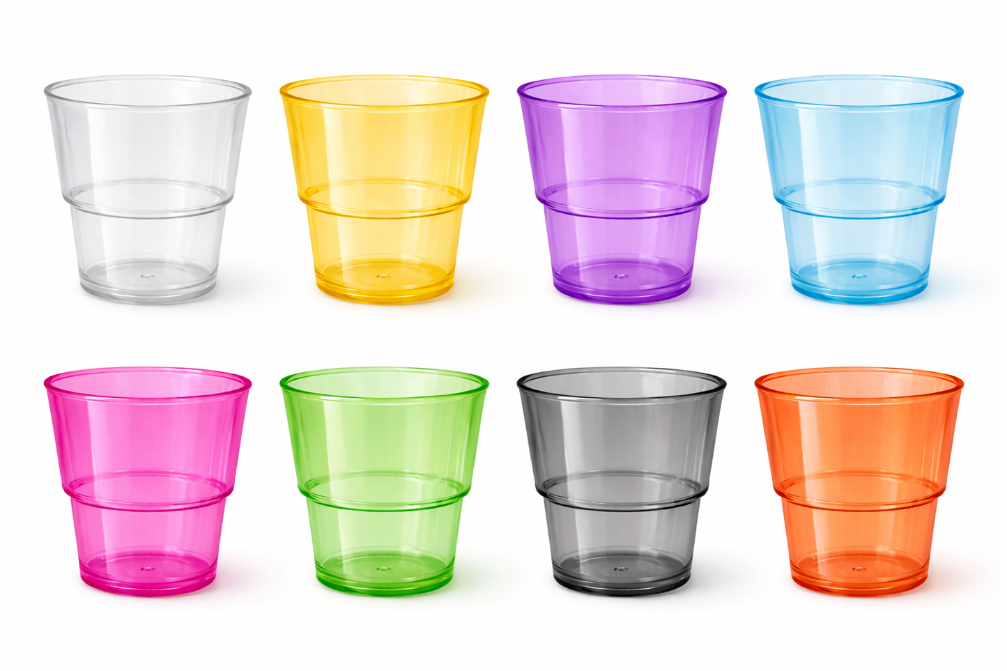 Pack 10 Vaso acrílicos reutilizables 240 ML
