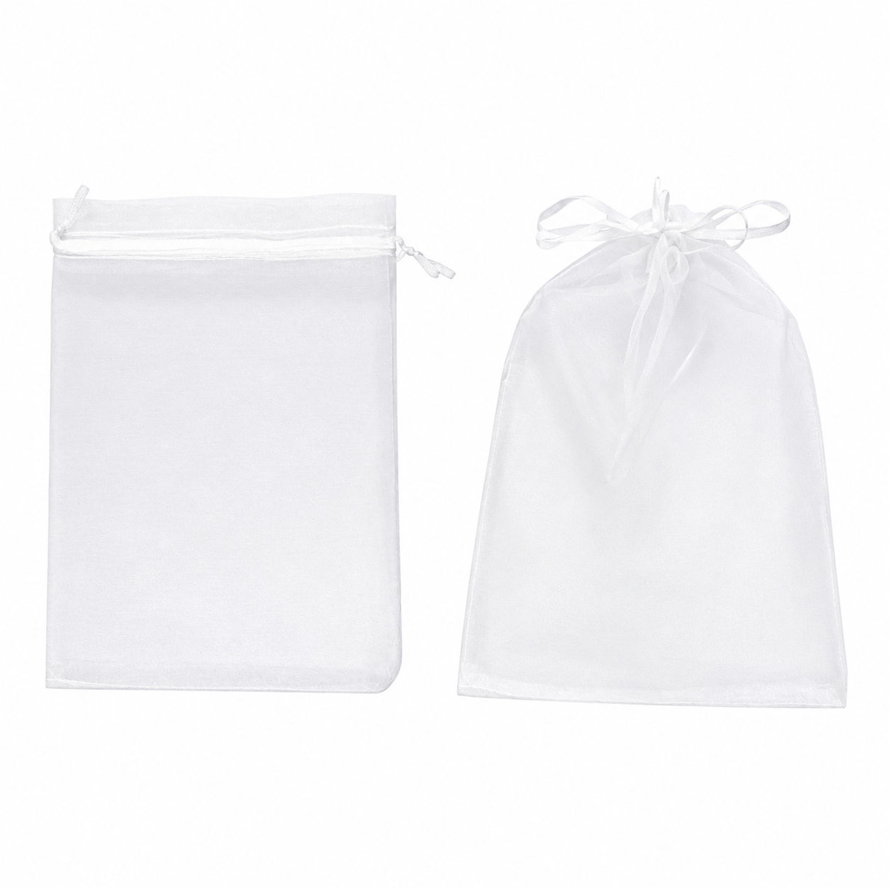 Pack 12 Bolsitas De Organza Blanca Joyas Y Regalos 12 X 17 Cm