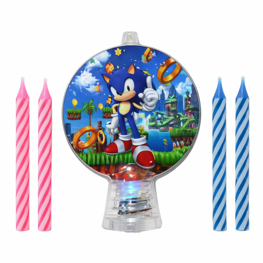 Vela De Cumpleaños Luminosa Sonic
