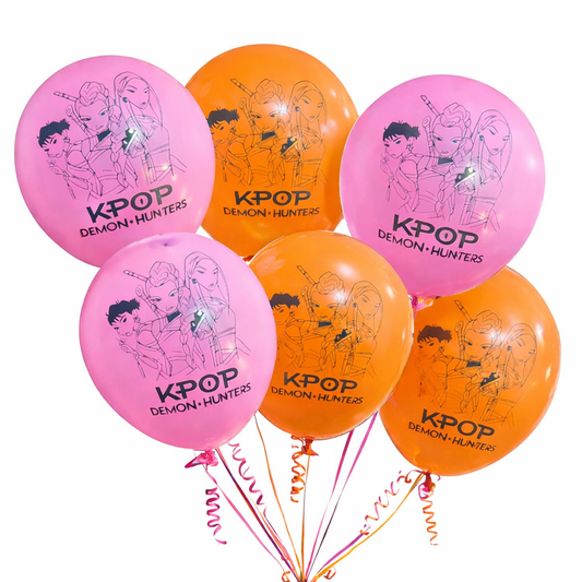 Pack 12 Globos Látex Cumpleaños Guerreras Kpop Demon Hunters Surtido