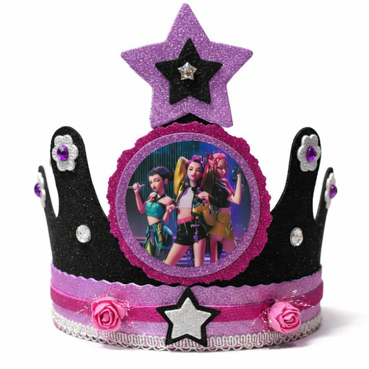 Corona Cumpleaños Festejado Guerreras Kpop Violeta