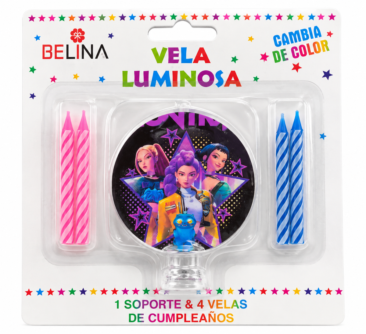 Vela De Cumpleaños Luminosa Guerreras Kpop Demon Hunters