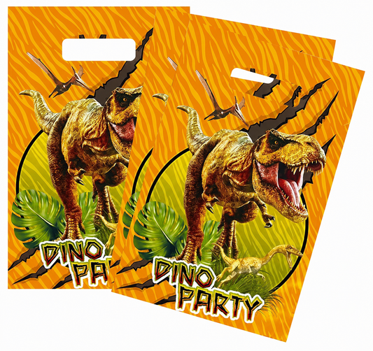 X 6 Bolsa Plástica Para Fiesta Con Diseño De Dinosaurio