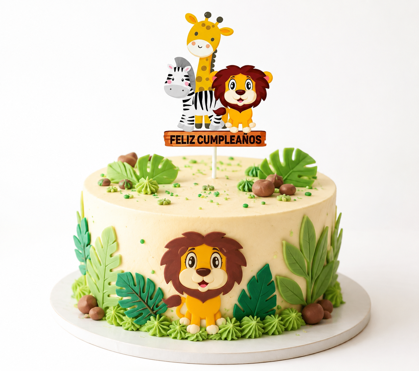 Vela De Cumpleaños Temática Animales Safari Para Torta