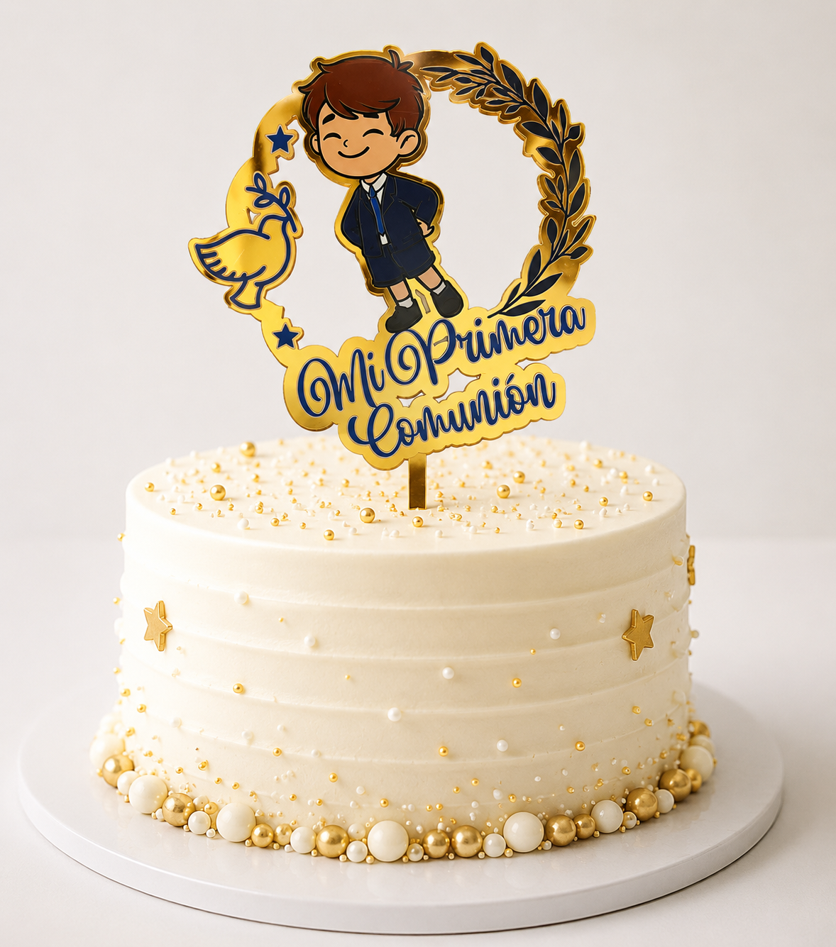 Topper Decorativo Torta Mi Primera Comunión Niño Acrilico