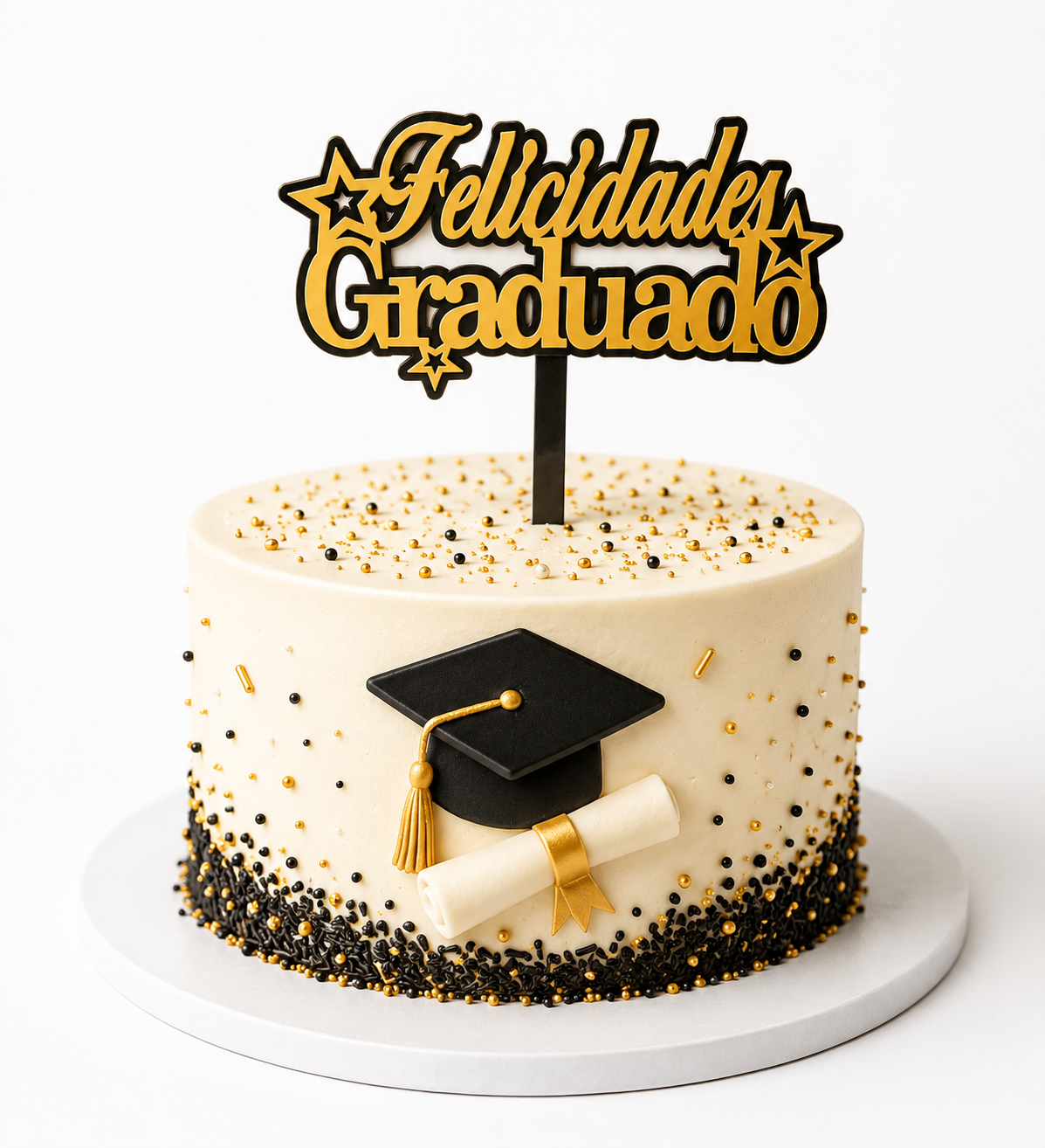 Topper Decoración Torta Felicidades Graduado Acrílico