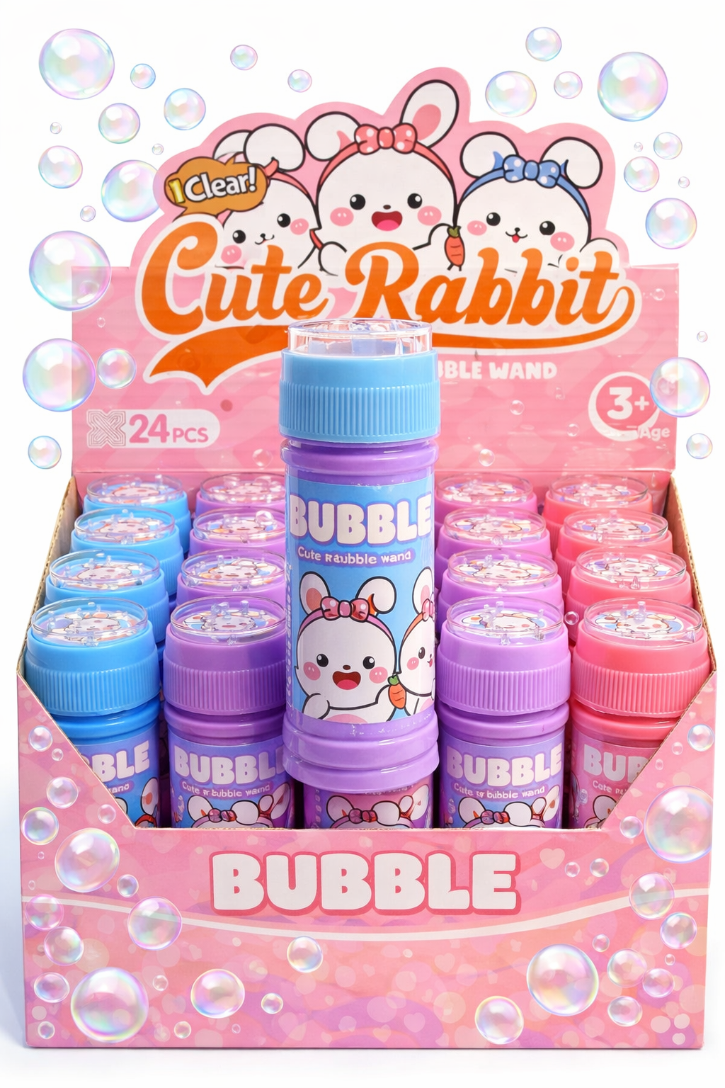 Pack 24 Burbujas Burbujeros Conejitos Laberinto Juego Niños