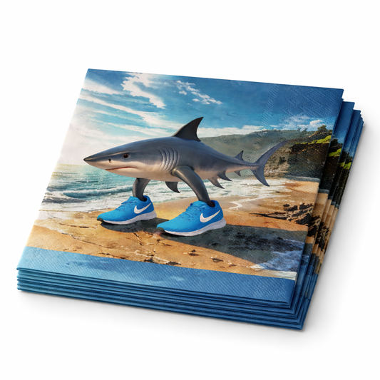 Pack 16 Servilletas De Fiesta Brainrots Tralalero Cotillón Azul