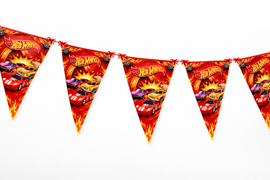 Guirnalda Banderines Hot Wheels Fiesta Cumpleaños