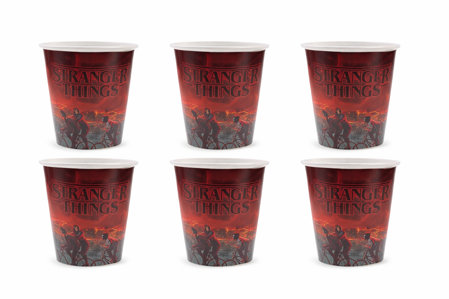 Pack 6 Vasos Plásticos Stranger Things Cumpleaños