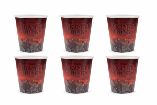 Pack 6 Vasos Plásticos Stranger Things Cumpleaños