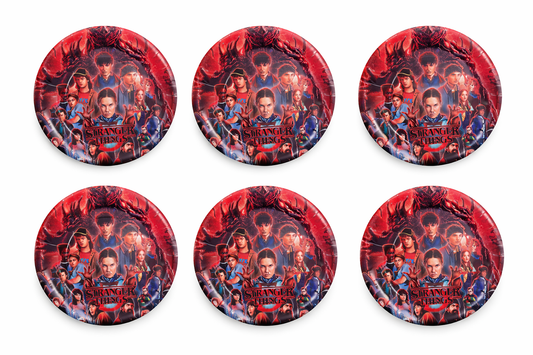 Set 6 Platos Cartón Stranger Things Cumpleaños Fiesta