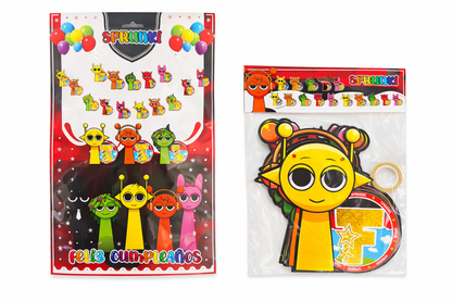 Dekotillon Sprunki Banderin Feliz Cumpleaños Y Guirnaldas