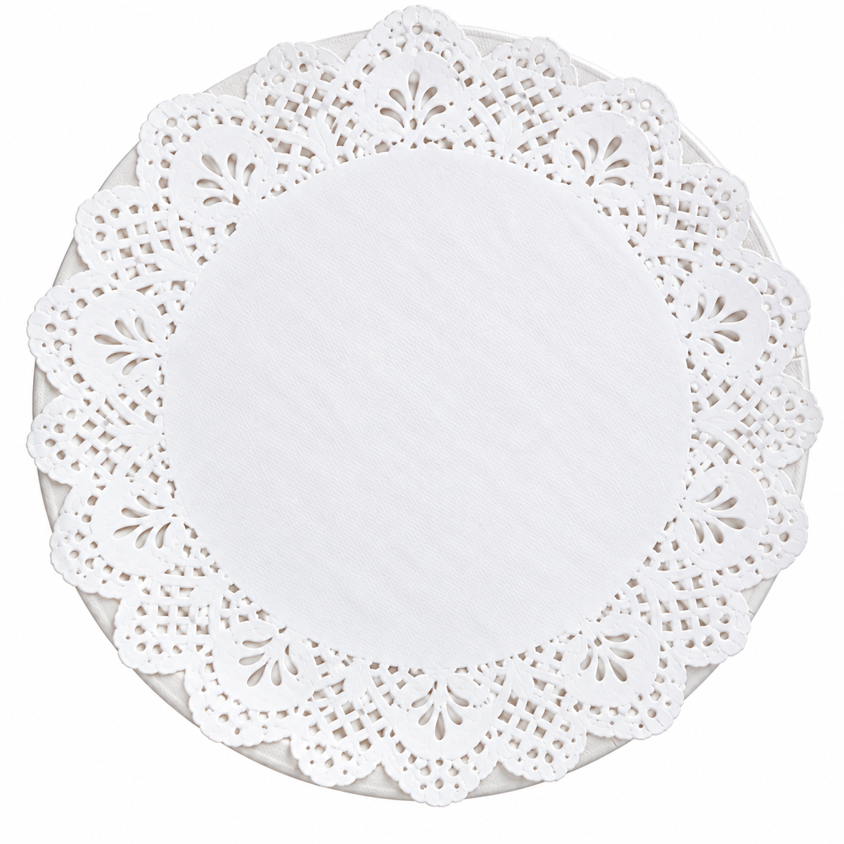 Bandeja Redondo De Cartón Blanco Biodegradable 39 Cm