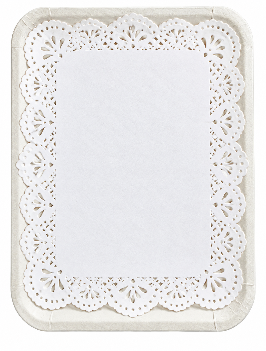 Bandeja Rectangular Grande Cartón Blanca Biodegradable 39x54 Blanco