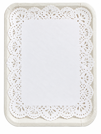 Bandeja Rectangular Grande Cartón Blanca Biodegradable 39x54 Blanco