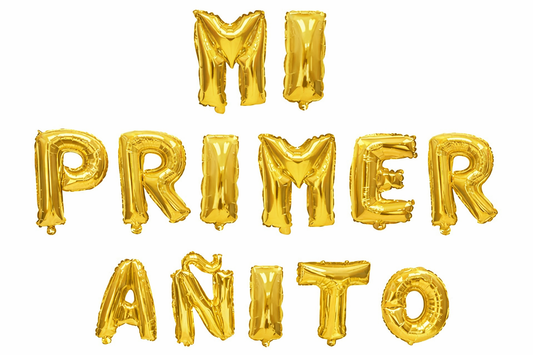 Globo Metalizado Mi Primer Añito Cotillon Frase