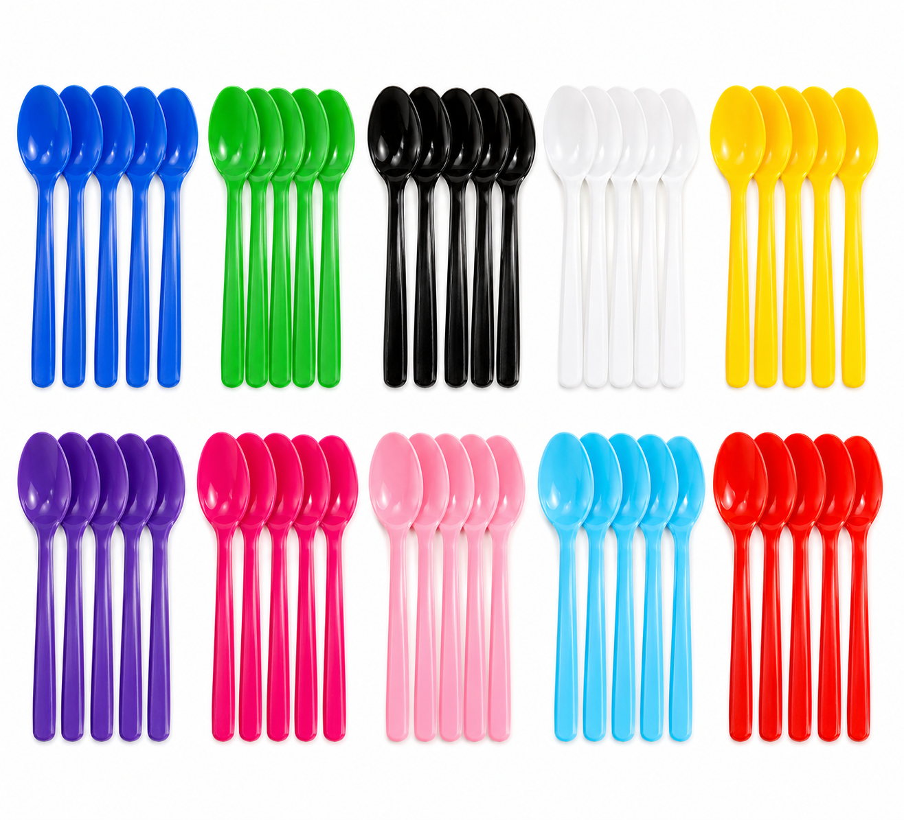 20 Cucharas Plásticas Desechables De Color Cotillón