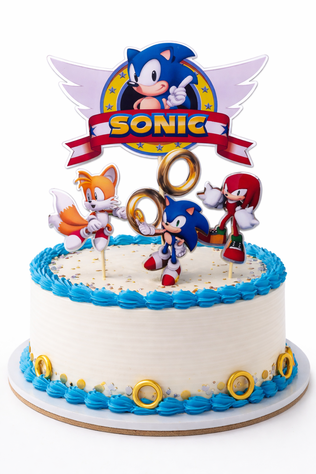 Pack 4 Topper Torta De Cumpleaños De Sonic