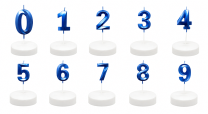 Vela De Cumpleaños Numeral Azul Brillante 5x7 Cm