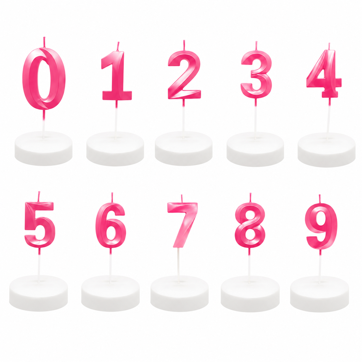Vela De Cumpleaños Numeral Rosado Brillante 5x7 Cm