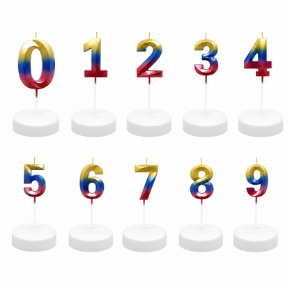 Vela De Cumpleaños Numeral Tornasol Brillante 5x7 Cm