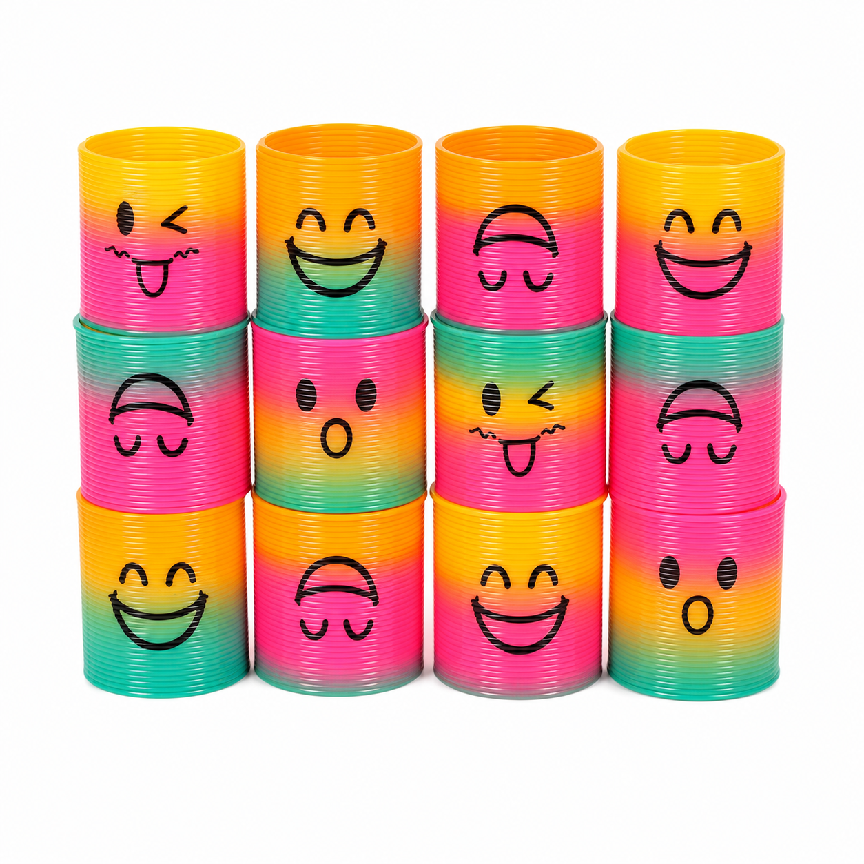 Pack 12 Mini Resortes De Emoji Sorpresa Cumpleaños