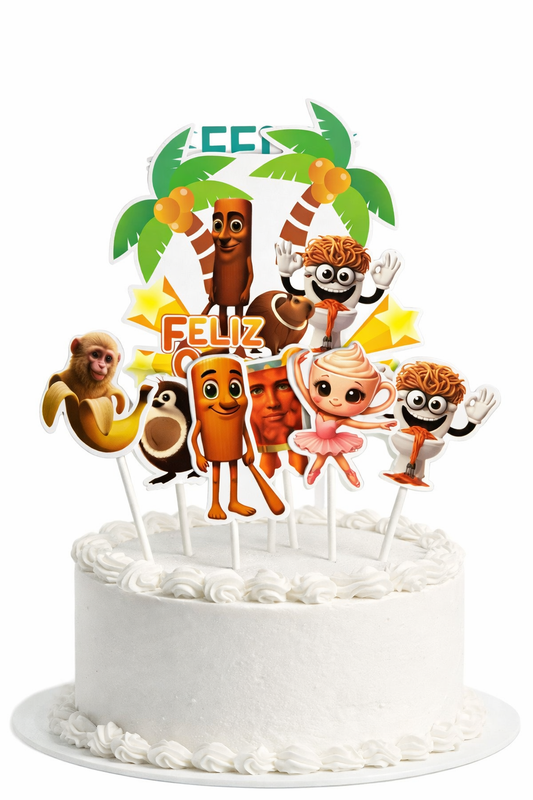 Topper De Torta Cumpleaños Brainrot Tralaleros X 7 Unidades