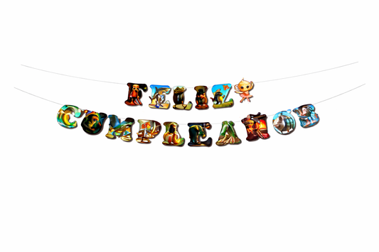 Guirnalda Colgante Brainrot Tralaleros Feliz Cumpleaños Verde