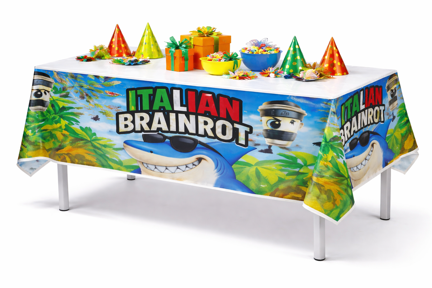 Cotillón Tralaleros Brainrot Mantel Cumpleaños