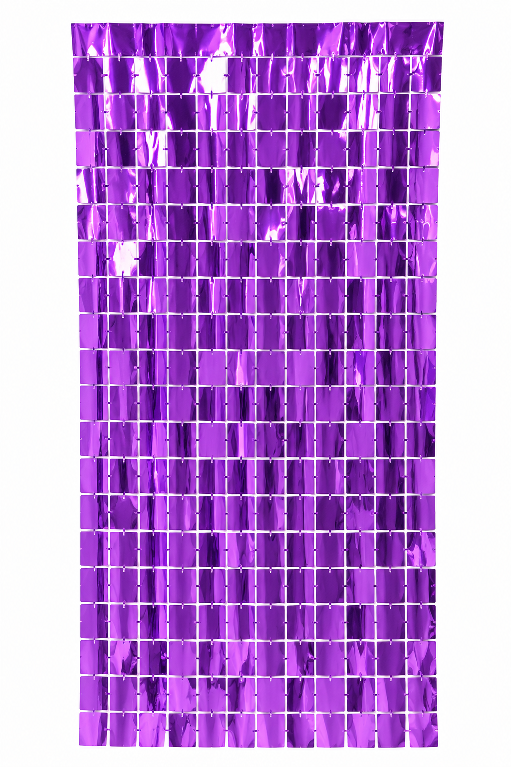 Cortina Cumpleaños Metálica Cuadros Morado 100x200 Cm