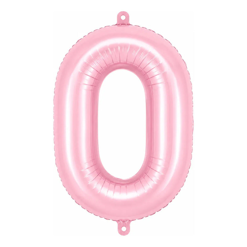 Globo Metálico Número 81 Cm Rosado Pastel Para Fiesta 0