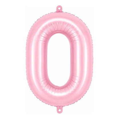 Globo Metálico Número 81 Cm Rosado Pastel Para Fiesta 0