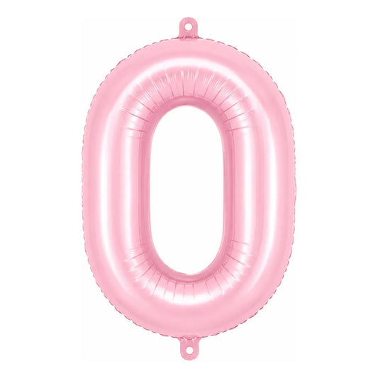 Globo Metálico Número 81 Cm Rosado Pastel Para Fiesta 0