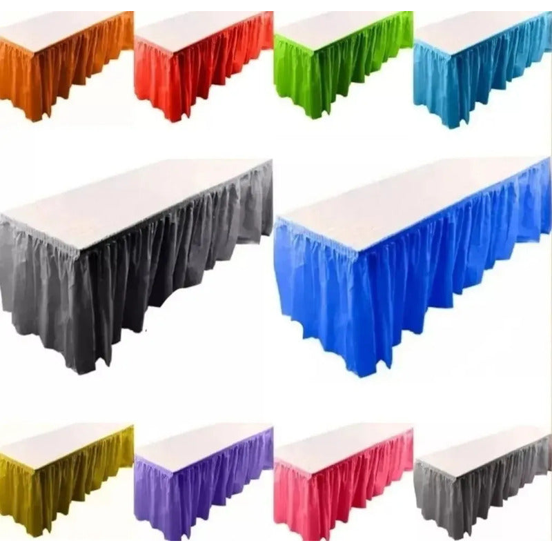 Faldon De Mesa Decoración De Fiestas 74 X 426 Cm Color Rojo Lisa