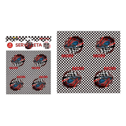 Pack 12 Servilletas De Cumpleaños Racing Tipo Hot Wheels