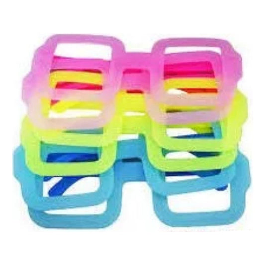 Pack De 6 Lentes Flúor Cuadrados Alumbran Cotillon