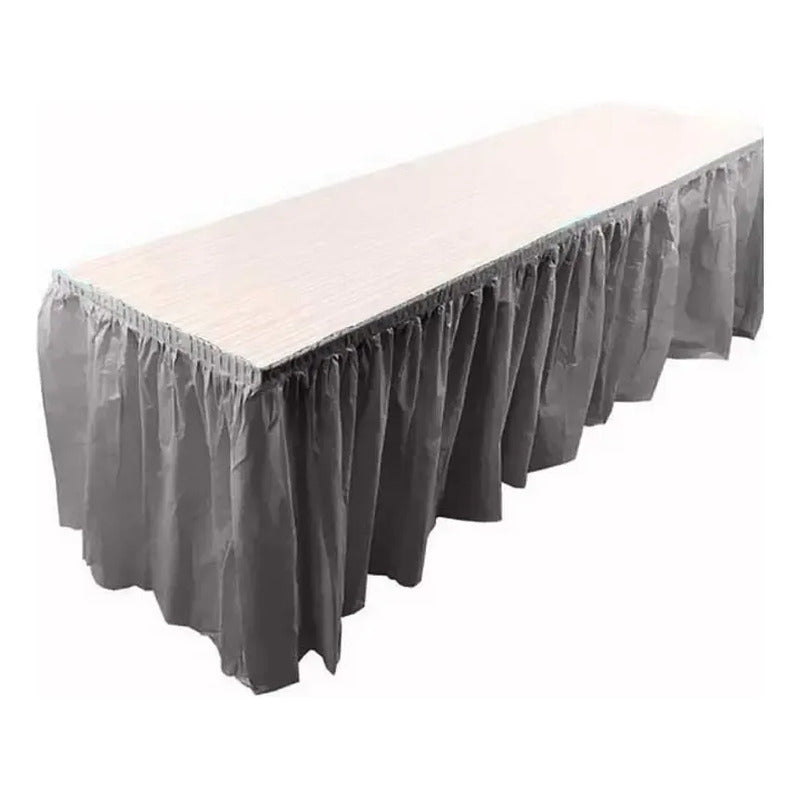 Mantel Rectangular De Plástico Liso, Gris Oscuro De 4.26 M X 74 Cm Lisa