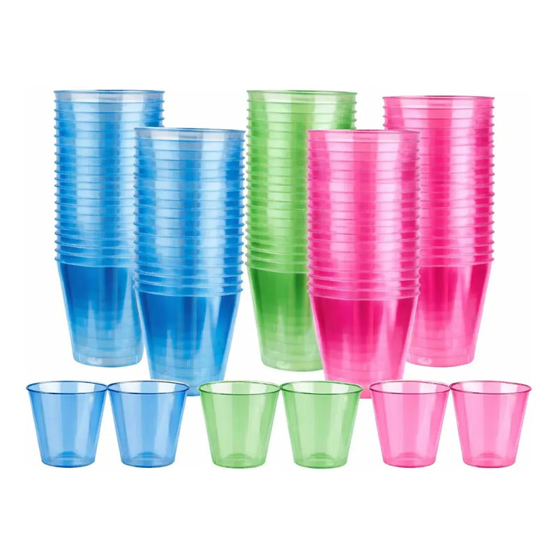 Mini Vasos Acrílicos 45 Ml Shot O Postres  (30 Unidades) Fucsia