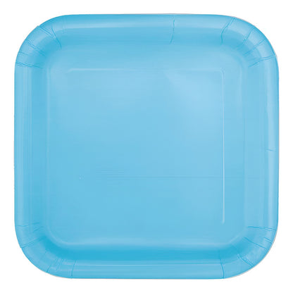 10 Platos De Cartón Cuadrados De Colores Cumpleaños 18 Cm
