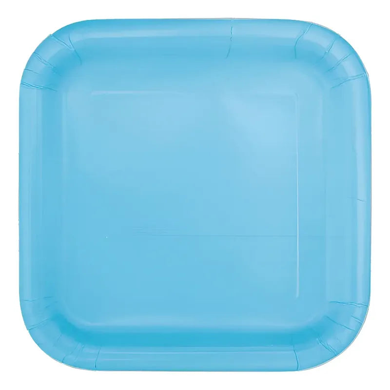 10 Platos De Cartón Cuadrados De Colores Cumpleaños 18 Cm