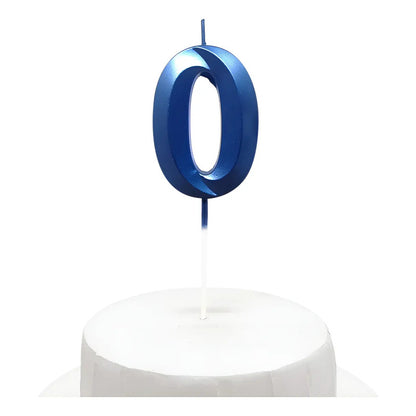 Vela De Cumpleaños Numeral Azul Brillante 5x7 Cm