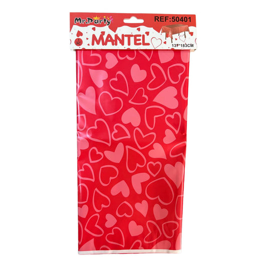 Cotillón San Valentín Corazones Mantel Rectangular Plástico